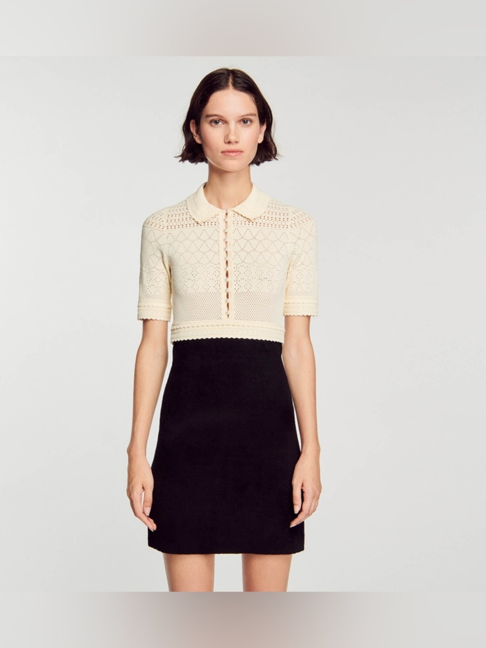 Sandro short-sleeve knitted minidress